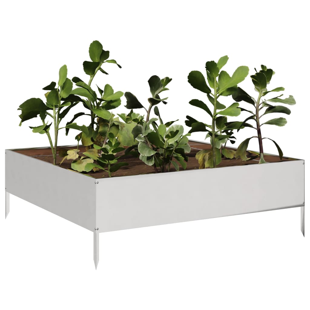 Plantenbak verhoogd 100x100x33,5 cm roestvrijstaal is nu te koop bij PeponiXL, paradijselijk wonen!