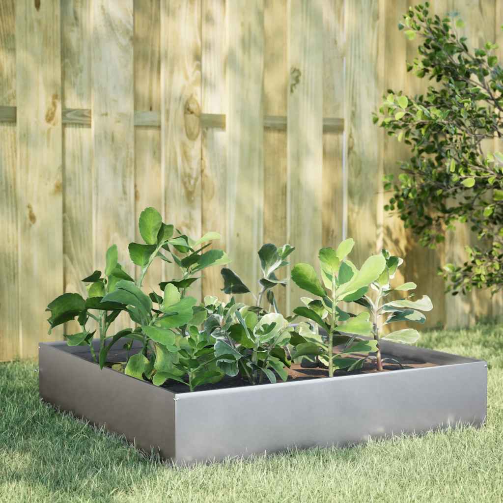Plantenbak verhoogd 100x100x33,5 cm gegalvaniseerd staal is nu te koop bij PeponiXL, paradijselijk wonen!