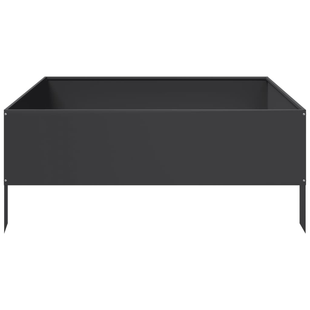 Plantenbak verhoogd 100x100x25 cm staal zwart is nu te koop bij PeponiXL, paradijselijk wonen!
