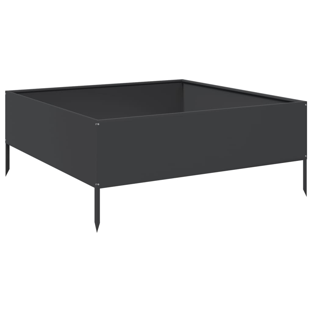 Plantenbak verhoogd 100x100x25 cm staal zwart is nu te koop bij PeponiXL, paradijselijk wonen!