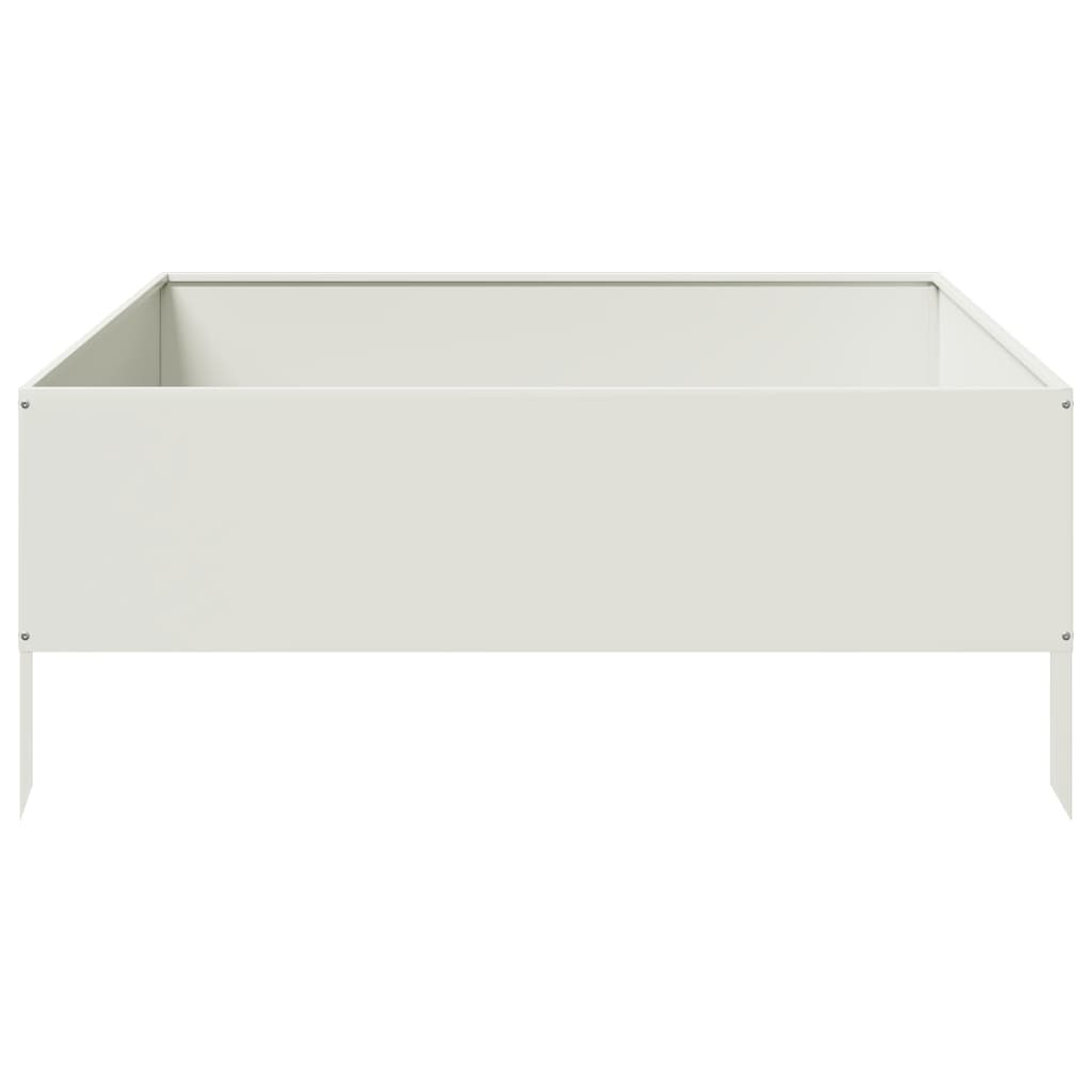Plantenbak verhoogd 100x100x25 cm staal wit is nu te koop bij PeponiXL, paradijselijk wonen!