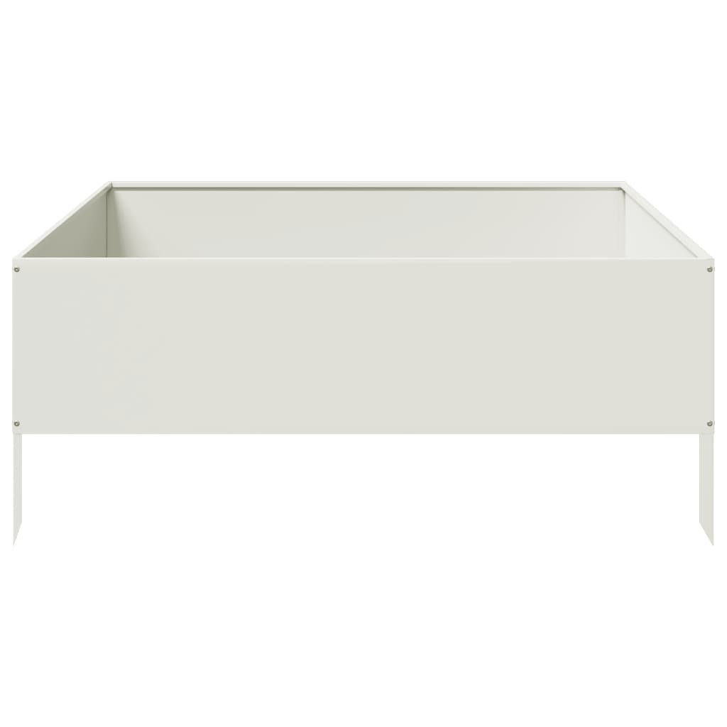 Plantenbak verhoogd 100x100x25 cm staal wit is nu te koop bij PeponiXL, paradijselijk wonen!