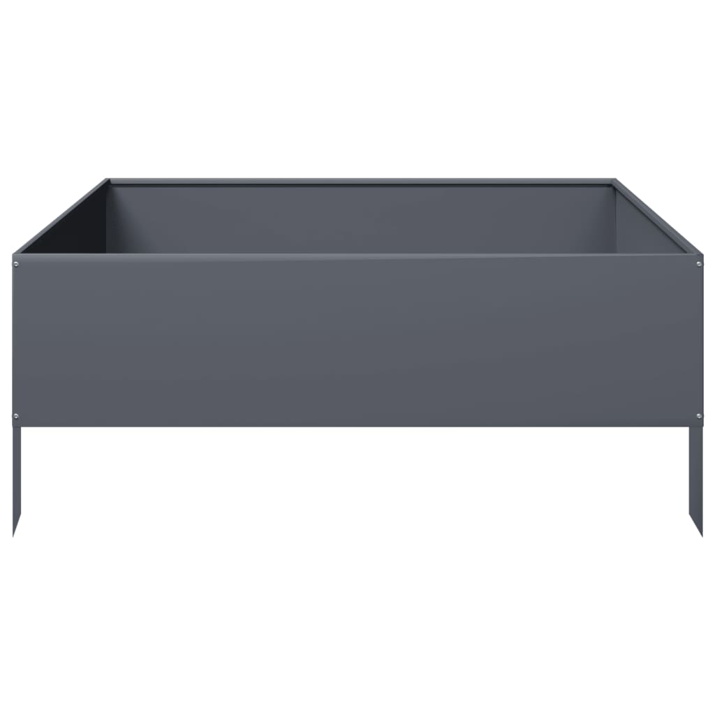 Plantenbak verhoogd 100x100x25 cm staal antracietkleurig is nu te koop bij PeponiXL, paradijselijk wonen!