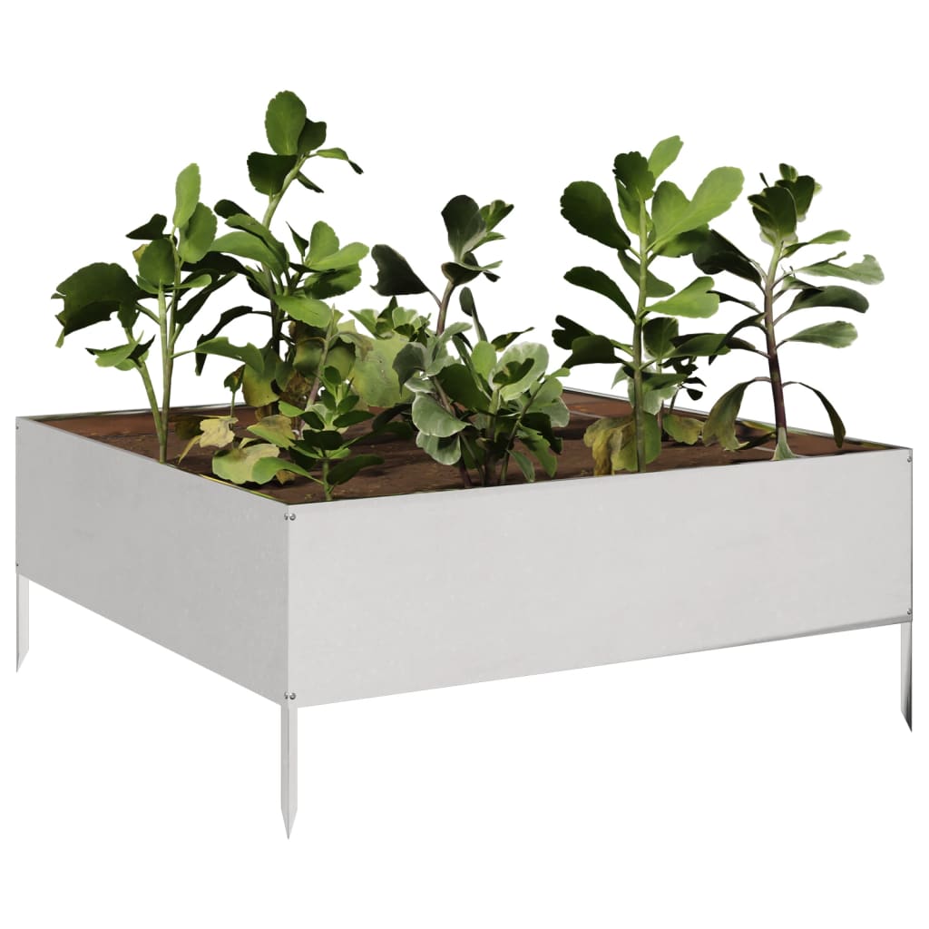 Plantenbak verhoogd 100x100x25 cm roestvrijstaal is nu te koop bij PeponiXL, paradijselijk wonen!