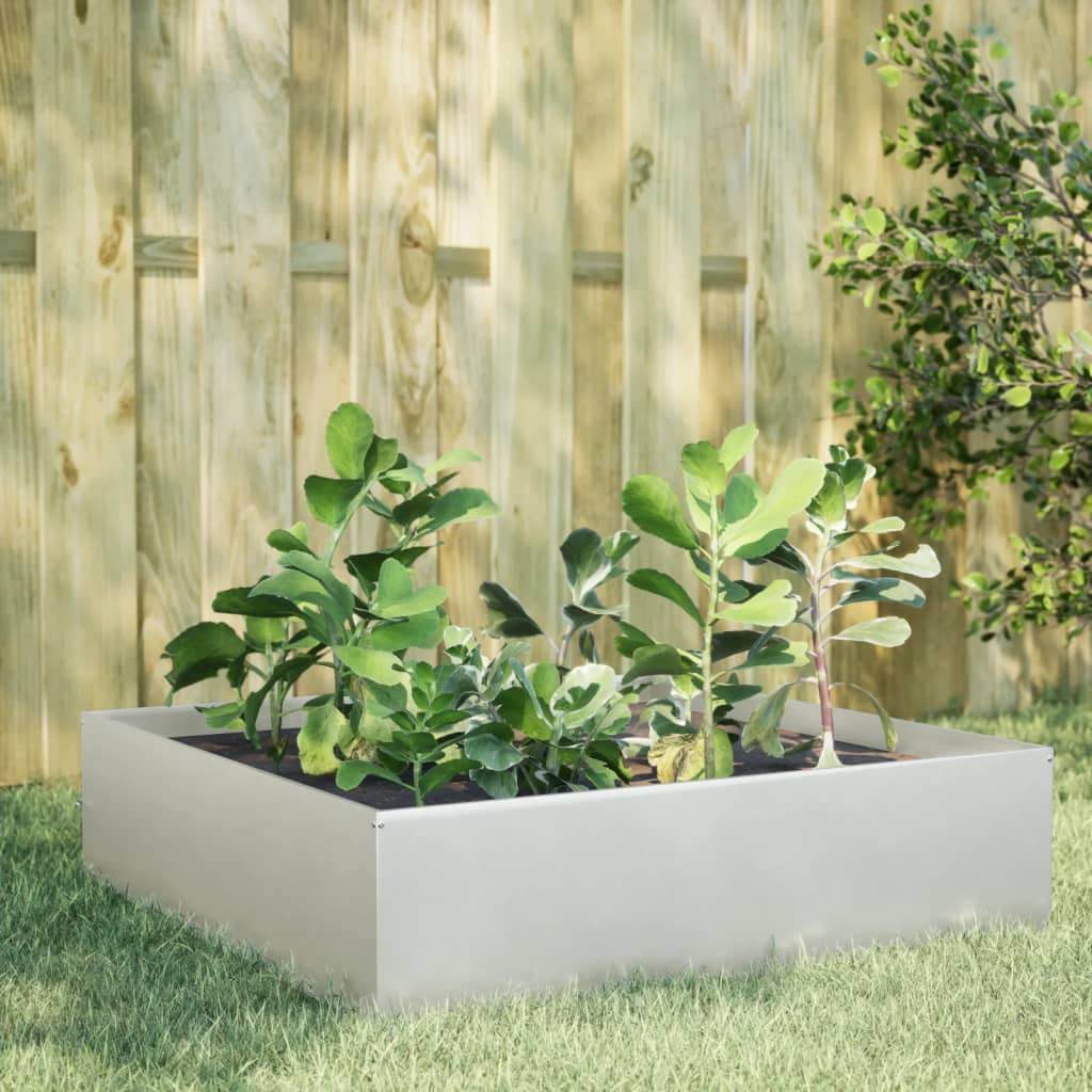 Plantenbak verhoogd 100x100x25 cm roestvrijstaal is nu te koop bij PeponiXL, paradijselijk wonen!