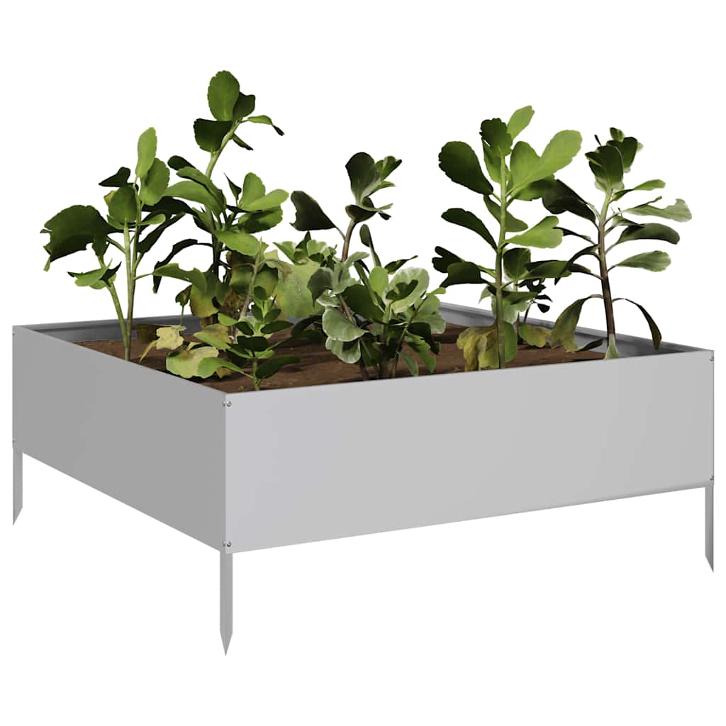 Plantenbak verhoogd 100x100x25 cm gegalvaniseerd staal is nu te koop bij PeponiXL, paradijselijk wonen!