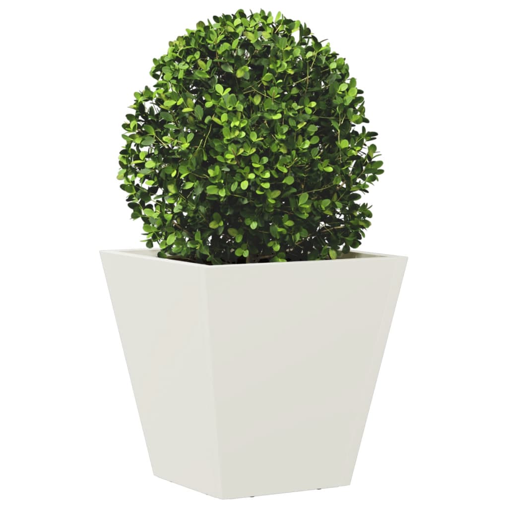 Plantenbakken 2 st 30x30x30 cm staal wit is nu te koop bij PeponiXL, paradijselijk wonen!