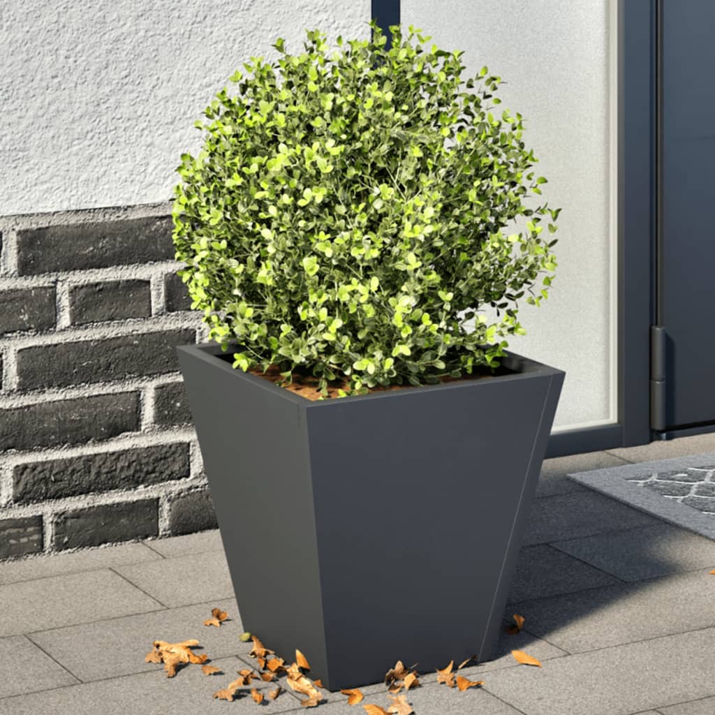 Plantenbakken 2 st 30x30x30 cm staal antracietkleurig is nu te koop bij PeponiXL, paradijselijk wonen!