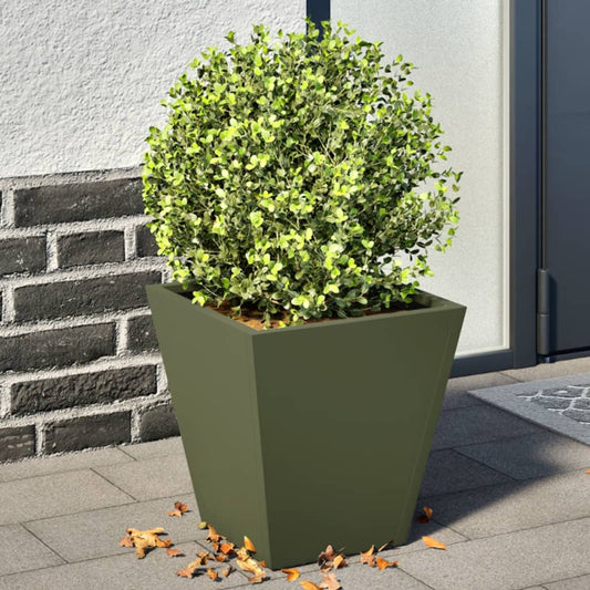 Plantenbakken 2 st 30x30x30 cm staal olijfgroen is nu te koop bij PeponiXL, paradijselijk wonen!