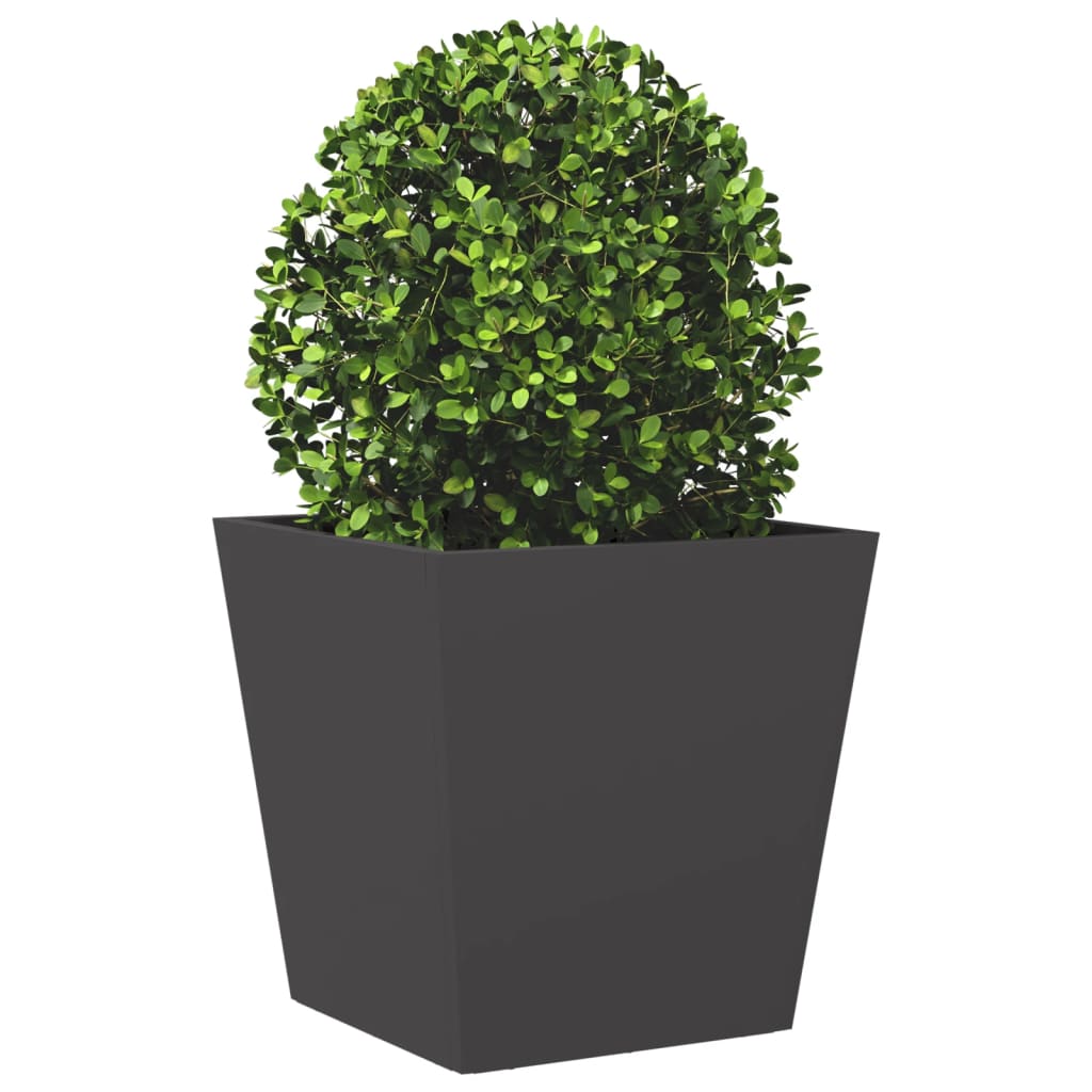 Plantenbakken 2 st 40x40x40 cm staal zwart is nu te koop bij PeponiXL, paradijselijk wonen!