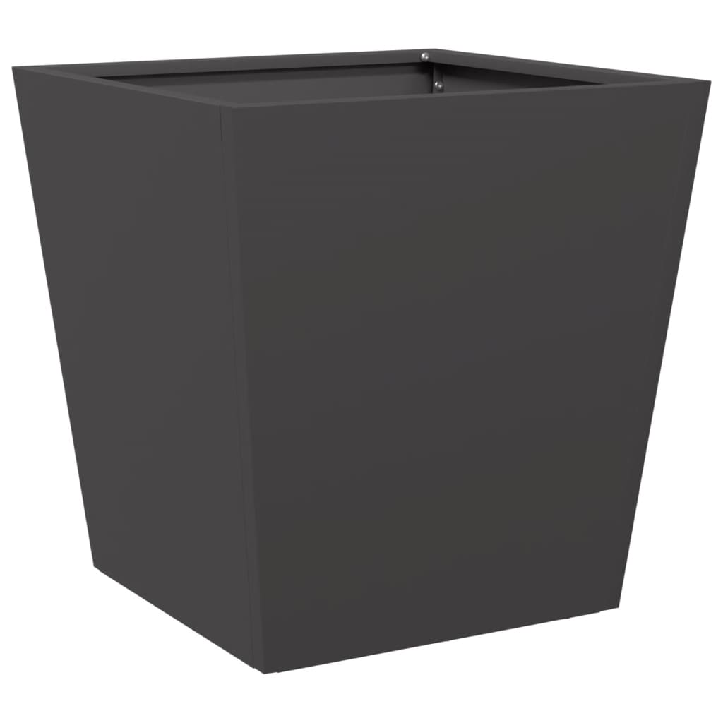 Plantenbakken 2 st 40x40x40 cm staal zwart is nu te koop bij PeponiXL, paradijselijk wonen!