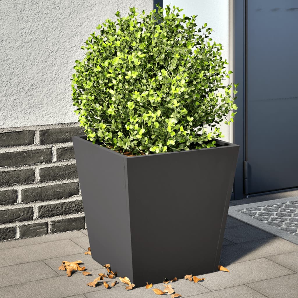 Plantenbakken 2 st 40x40x40 cm staal zwart is nu te koop bij PeponiXL, paradijselijk wonen!