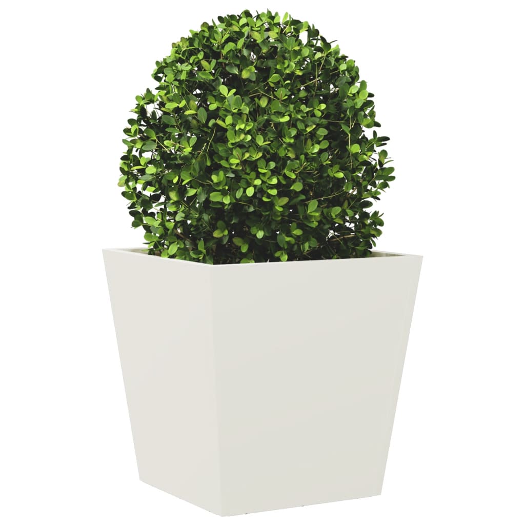 Plantenbakken 2 st 40x40x40 cm staal wit is nu te koop bij PeponiXL, paradijselijk wonen!
