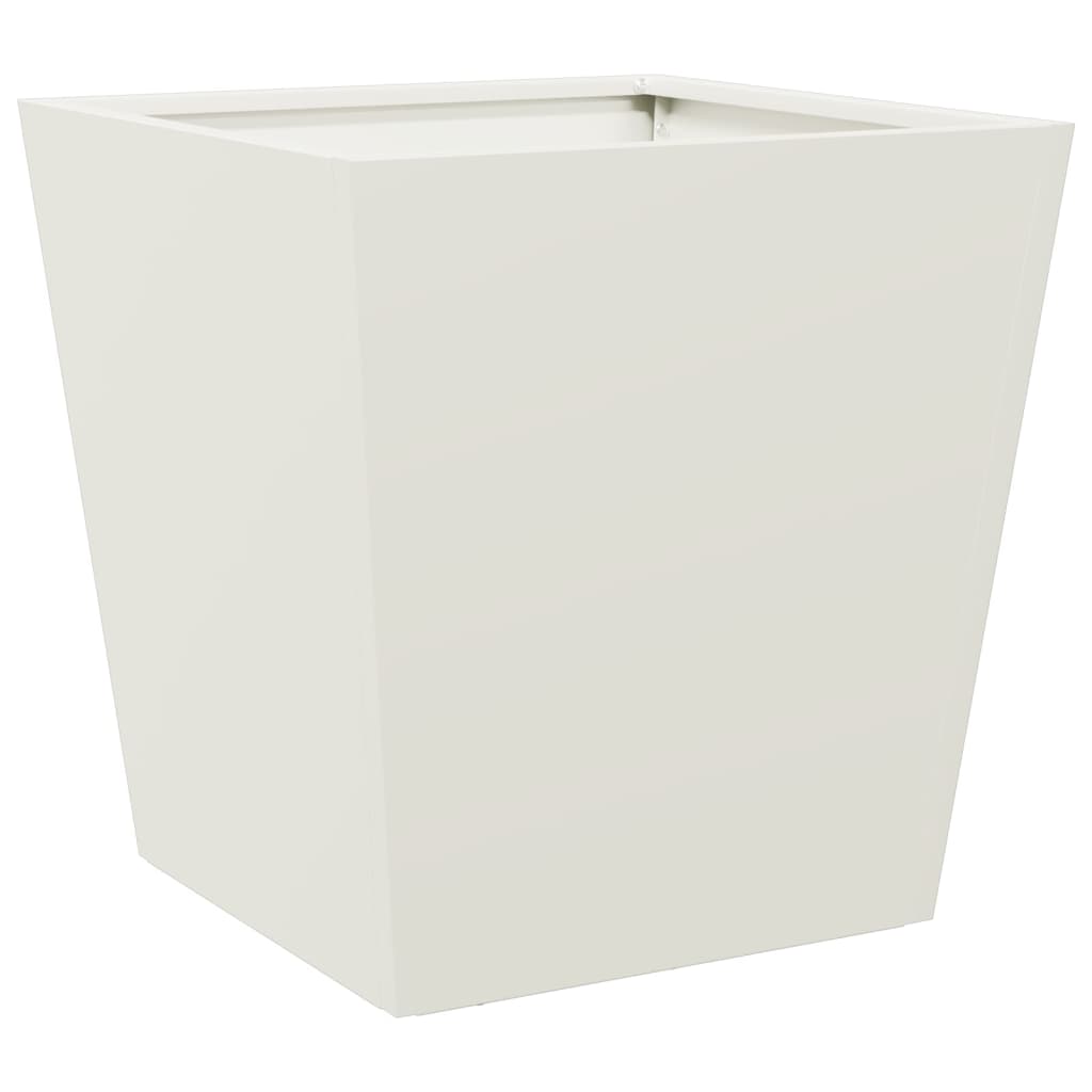 Plantenbakken 2 st 40x40x40 cm staal wit is nu te koop bij PeponiXL, paradijselijk wonen!