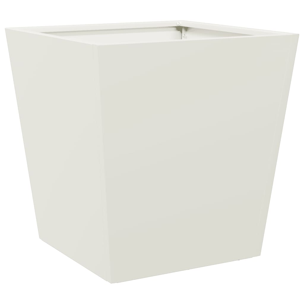 Plantenbakken 2 st 40x40x40 cm staal wit is nu te koop bij PeponiXL, paradijselijk wonen!