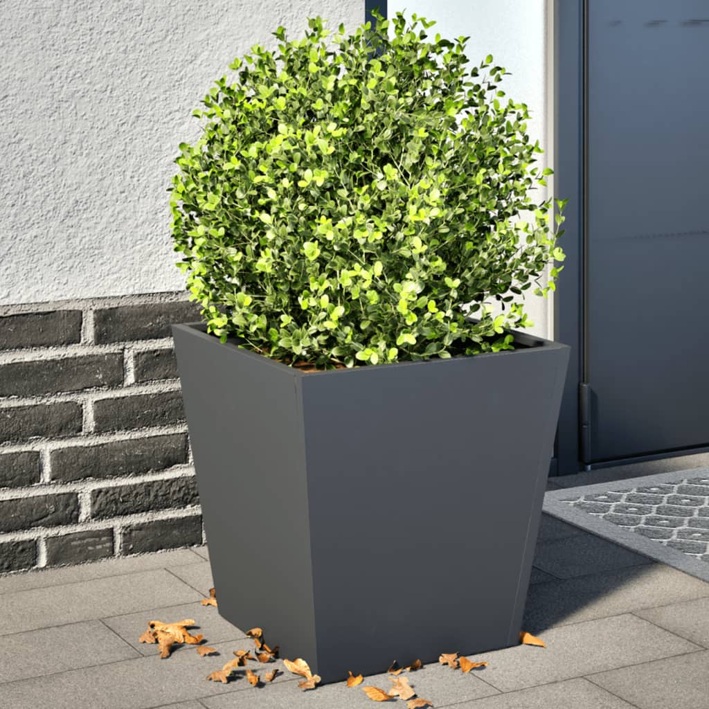 Plantenbakken 2 st 40x40x40 cm staal antracietkleurig is nu te koop bij PeponiXL, paradijselijk wonen!