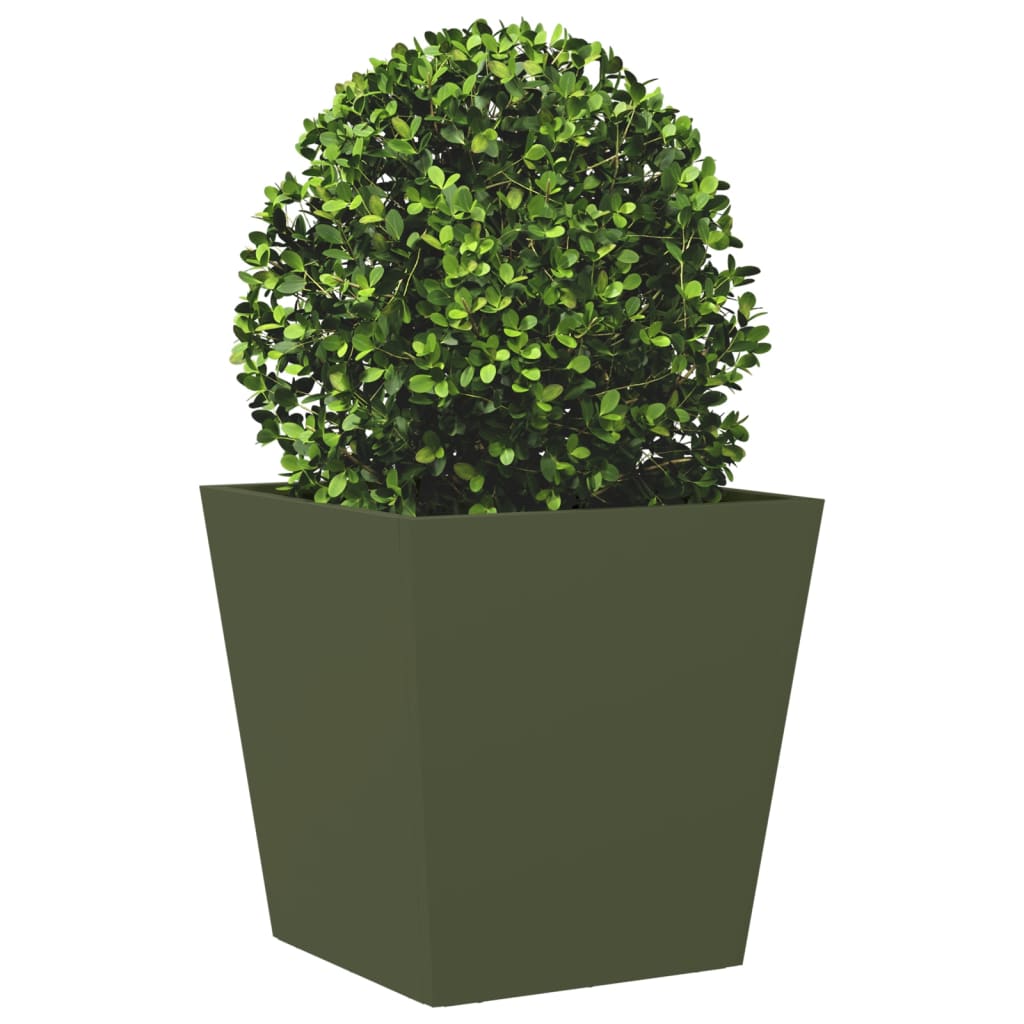 Plantenbak 40x40x40 cm staal olijfgroen is nu te koop bij PeponiXL, paradijselijk wonen!