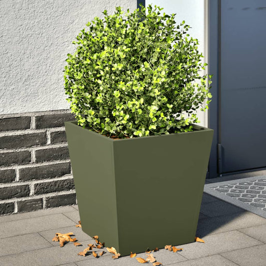 Plantenbakken 2 st 40x40x40 cm staal olijfgroen is nu te koop bij PeponiXL, paradijselijk wonen!