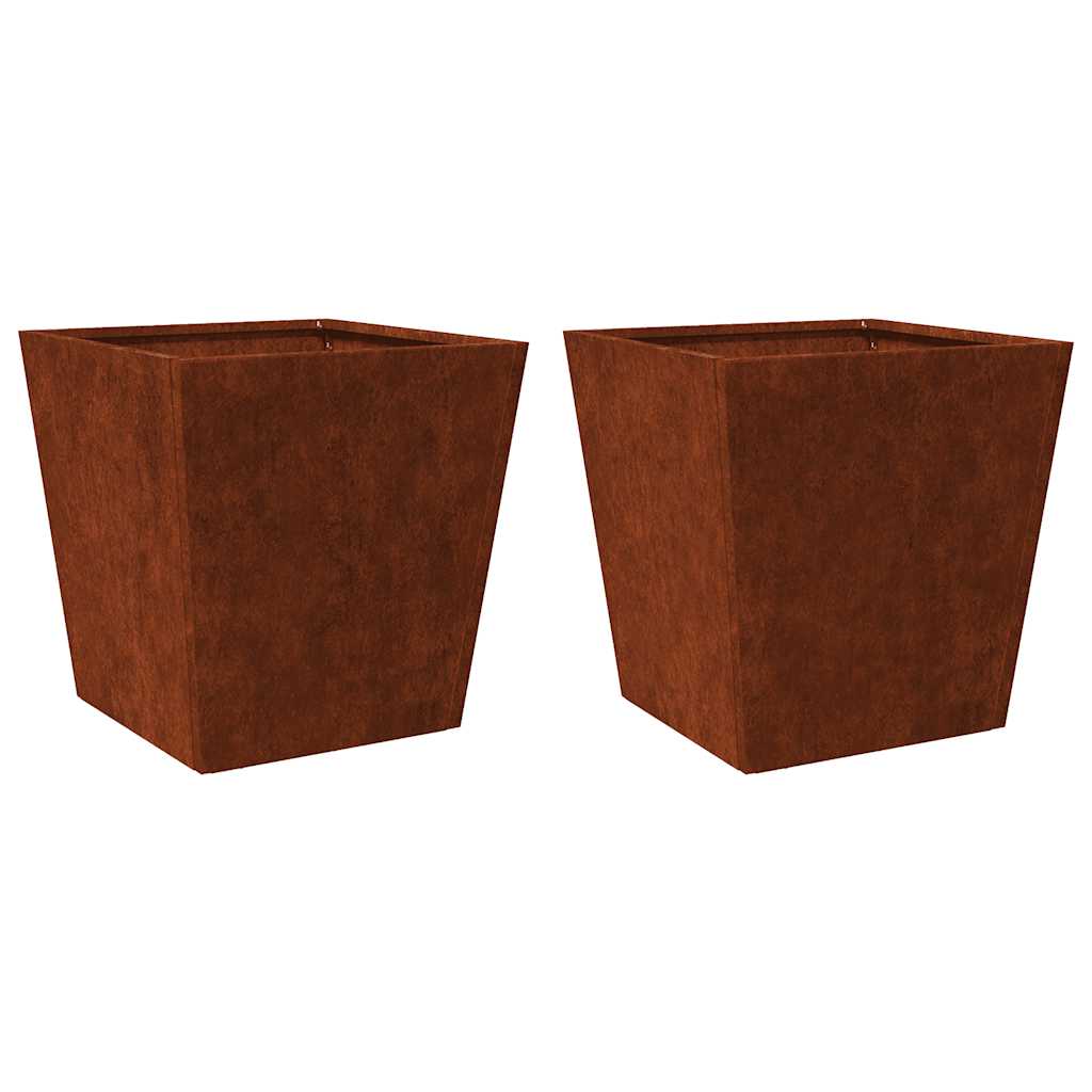 Plantenbakken 2 st 40x40x40 cm weervast staal is nu te koop bij PeponiXL, paradijselijk wonen!