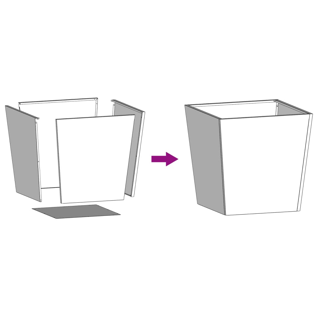 Plantenbak 50x50x50 cm staal zwart is nu te koop bij PeponiXL, paradijselijk wonen!