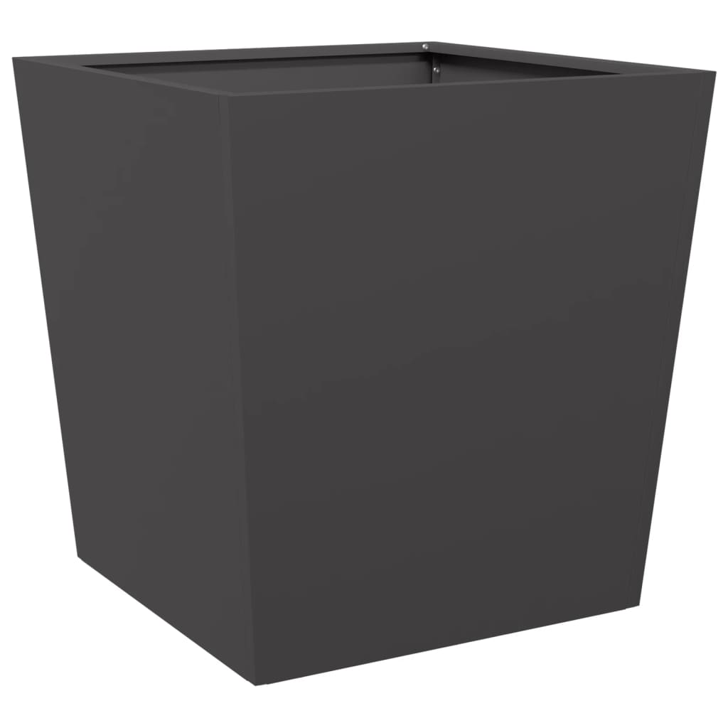 Plantenbakken 2 st 50x50x50 cm staal zwart is nu te koop bij PeponiXL, paradijselijk wonen!