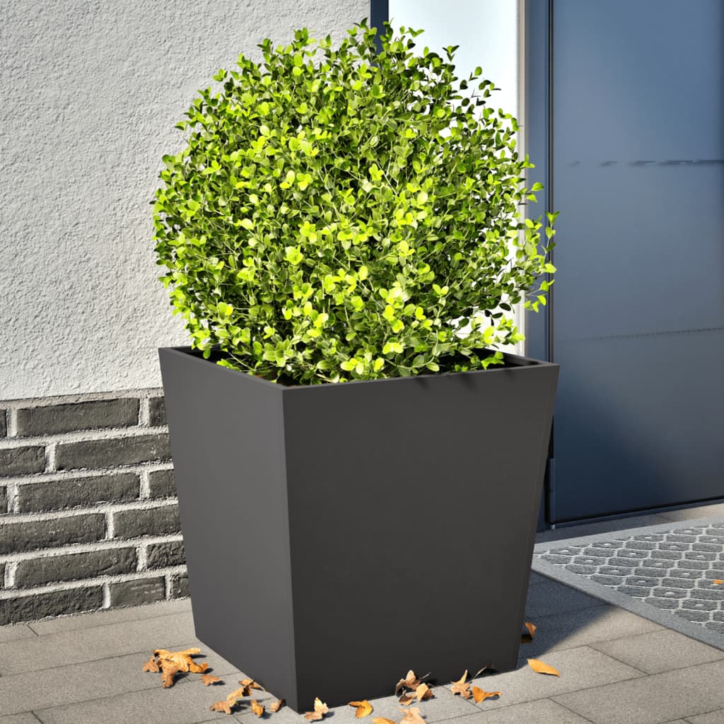 Plantenbakken 2 st 50x50x50 cm staal zwart is nu te koop bij PeponiXL, paradijselijk wonen!