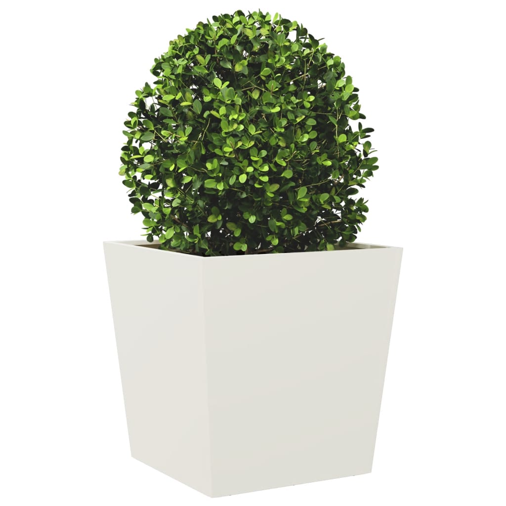 Plantenbakken 2 st 50x50x50 cm staal wit is nu te koop bij PeponiXL, paradijselijk wonen!