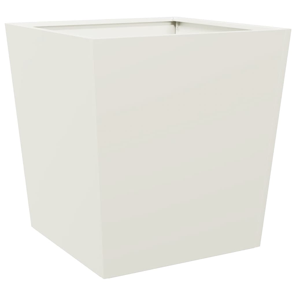 Plantenbakken 2 st 50x50x50 cm staal wit is nu te koop bij PeponiXL, paradijselijk wonen!