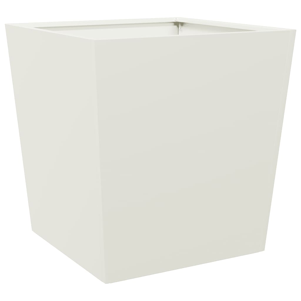 Plantenbakken 2 st 50x50x50 cm staal wit is nu te koop bij PeponiXL, paradijselijk wonen!