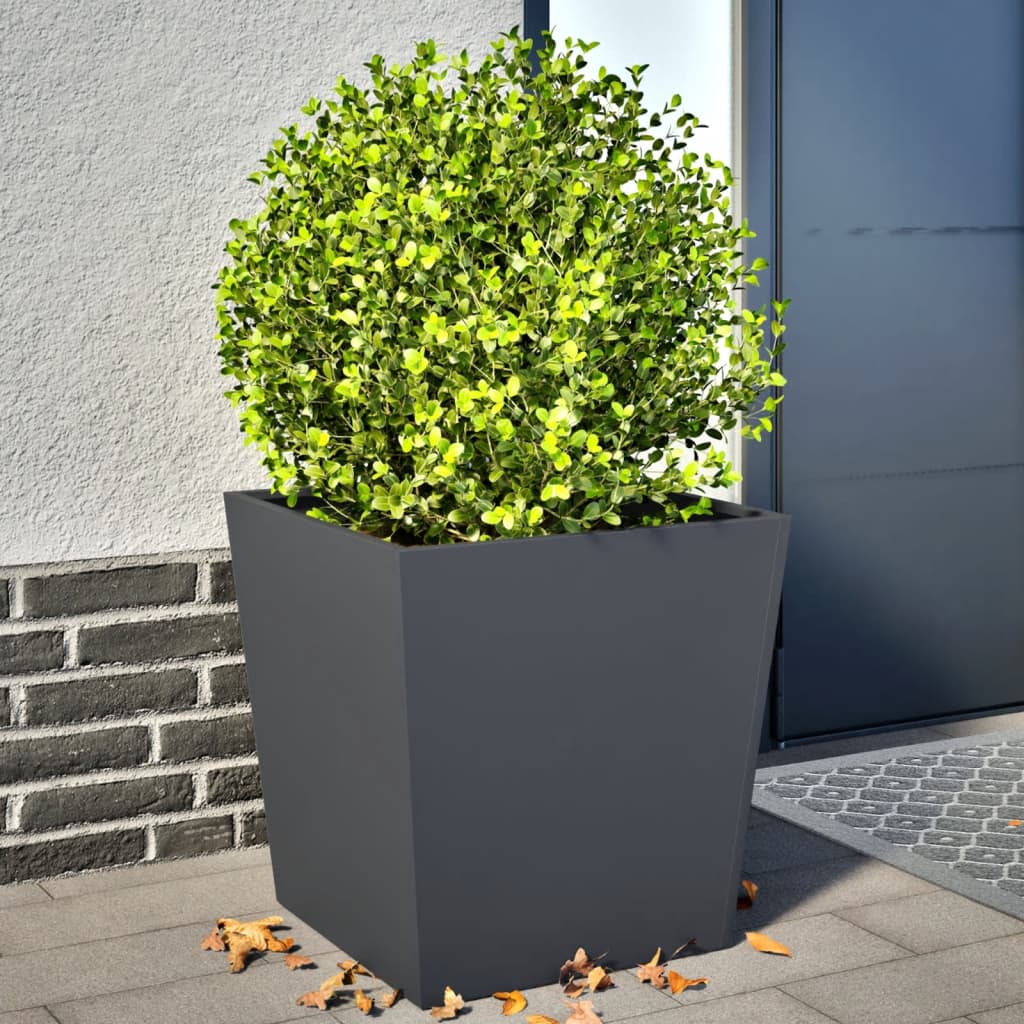 Plantenbakken 2 st 50x50x50 cm staal antracietkleurig is nu te koop bij PeponiXL, paradijselijk wonen!