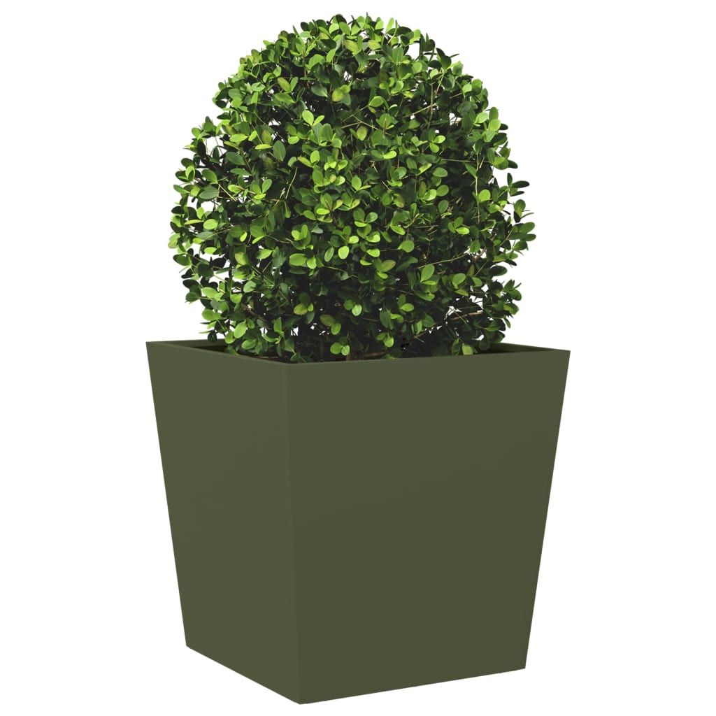 Plantenbak 50x50x50 cm staal olijfgroen is nu te koop bij PeponiXL, paradijselijk wonen!
