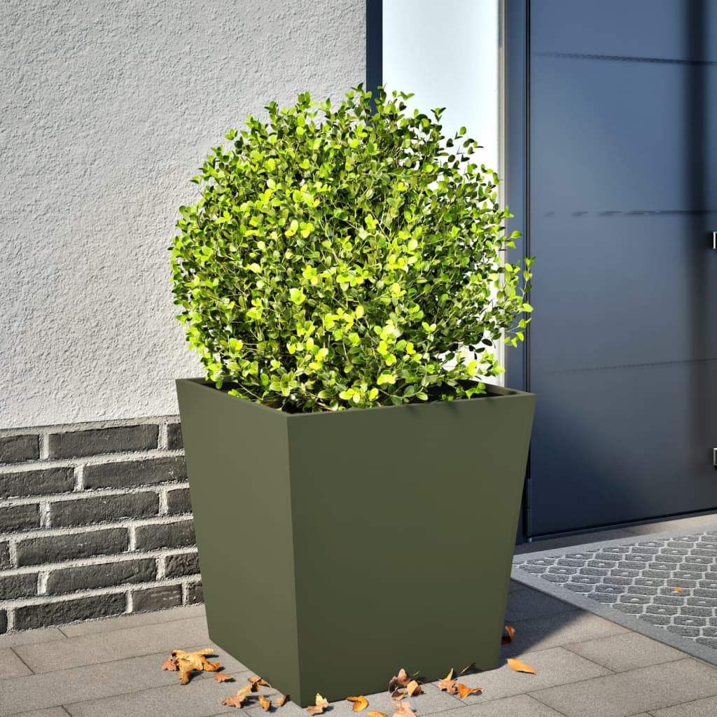Plantenbak 50x50x50 cm staal olijfgroen is nu te koop bij PeponiXL, paradijselijk wonen!