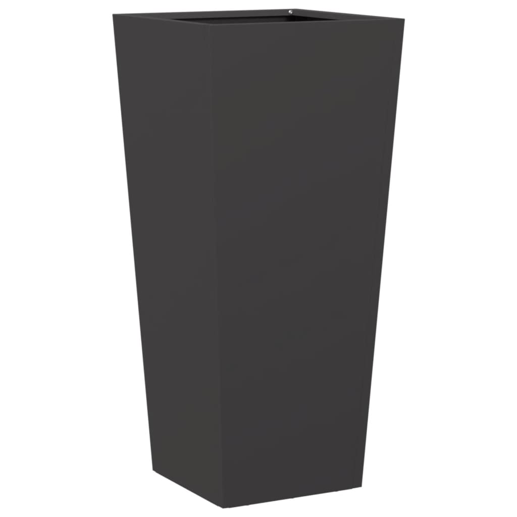 Plantenbak 35x35x75 cm staal zwart is nu te koop bij PeponiXL, paradijselijk wonen!