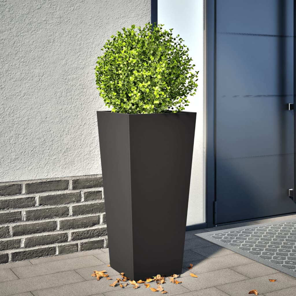 Plantenbak 35x35x75 cm staal zwart is nu te koop bij PeponiXL, paradijselijk wonen!