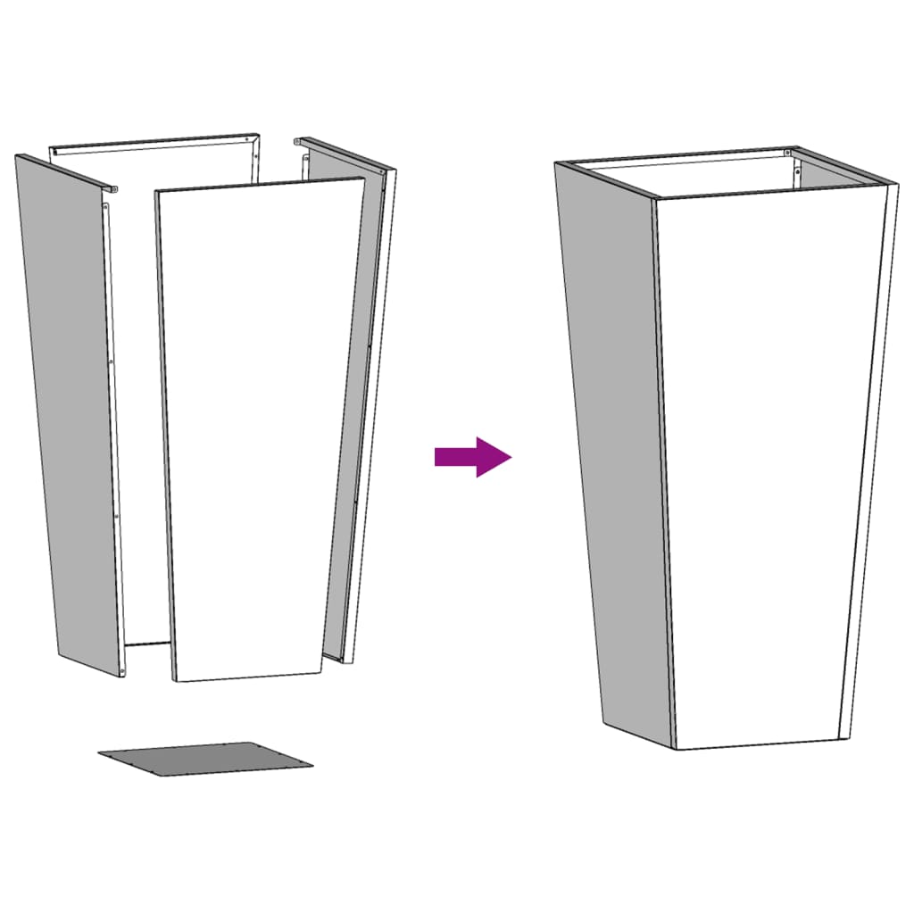 Plantenbakken 2 st 35x35x75 cm staal zwart is nu te koop bij PeponiXL, paradijselijk wonen!