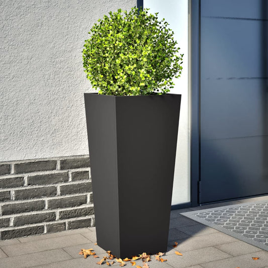 Plantenbakken 2 st 35x35x75 cm staal zwart is nu te koop bij PeponiXL, paradijselijk wonen!