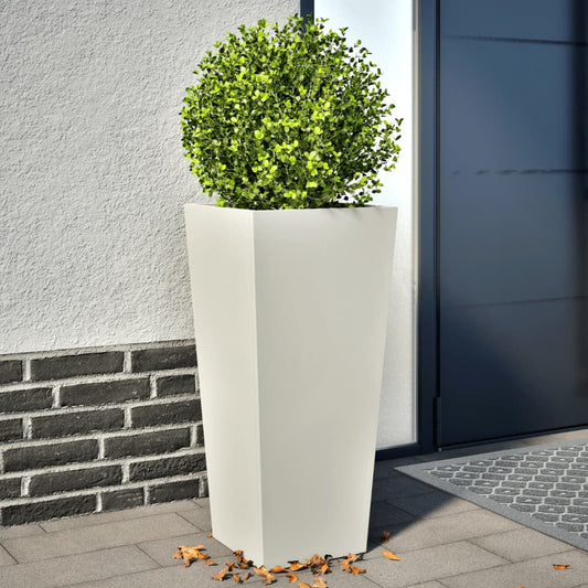 Plantenbakken 2 st 35x35x75 cm staal wit is nu te koop bij PeponiXL, paradijselijk wonen!
