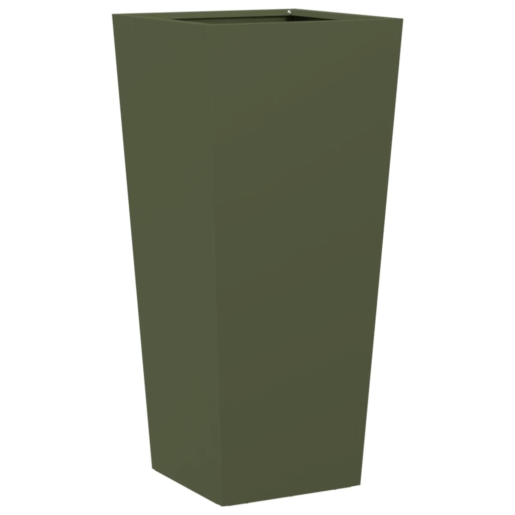 Plantenbak 35x35x75 cm staal olijfgroen is nu te koop bij PeponiXL, paradijselijk wonen!