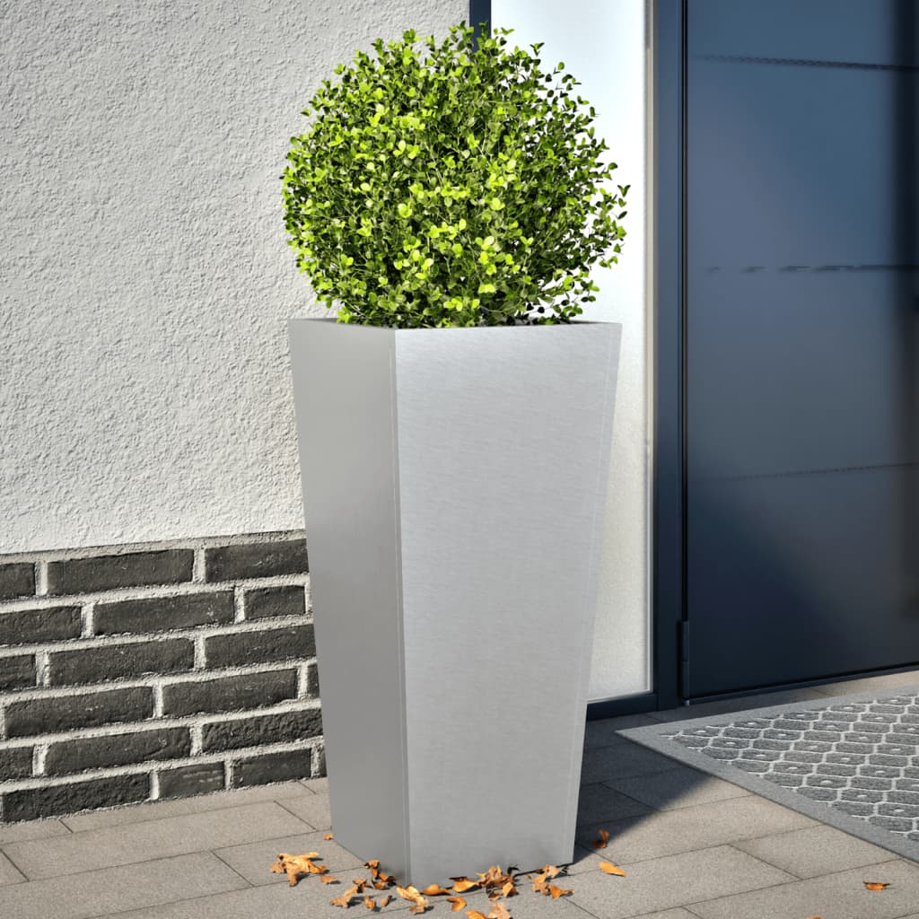 Plantenbakken 2 st 35x35x75 cm gegalvaniseerd staal is nu te koop bij PeponiXL, paradijselijk wonen!