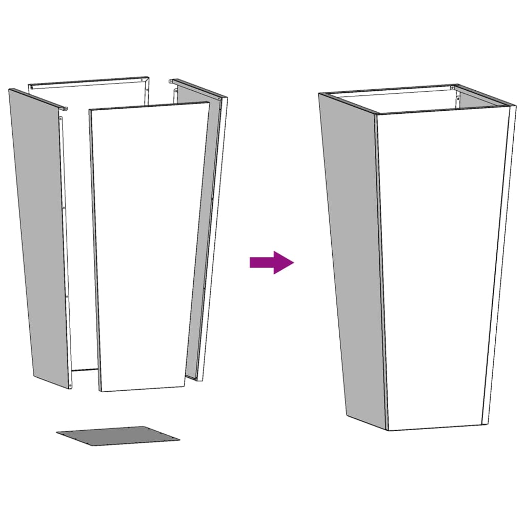 Plantenbak 35x35x75 cm weervast staal is nu te koop bij PeponiXL, paradijselijk wonen!