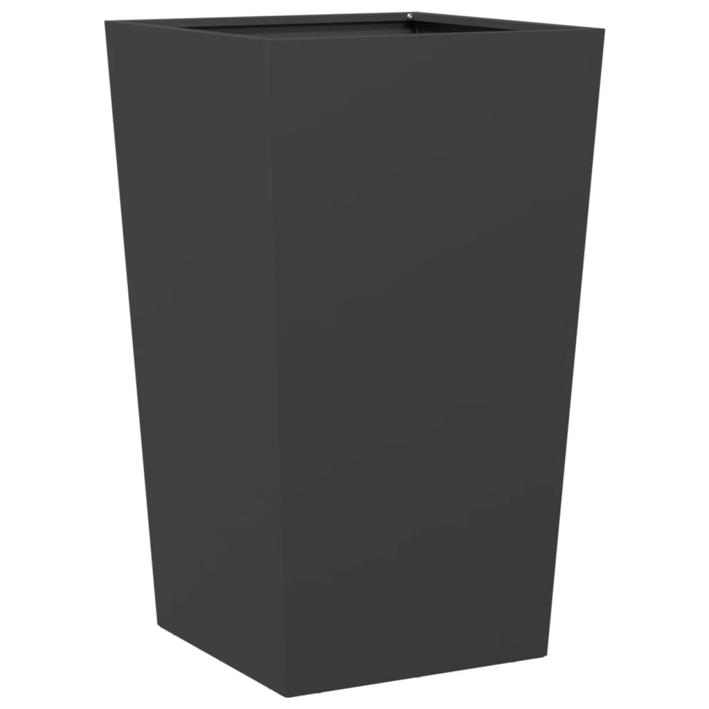 Plantenbakken 2 st 45x45x75 cm staal zwart is nu te koop bij PeponiXL, paradijselijk wonen!