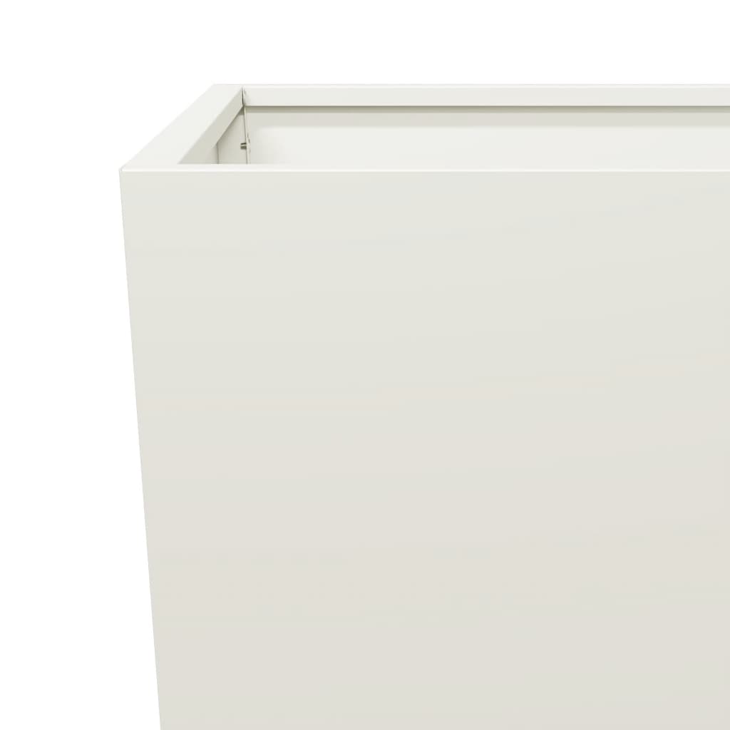 Plantenbakken 2 st 45x45x75 cm staal wit is nu te koop bij PeponiXL, paradijselijk wonen!
