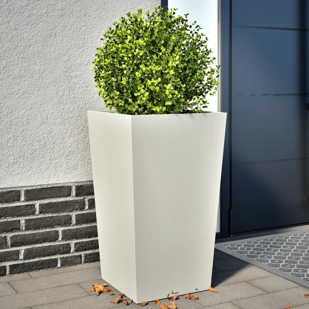 Plantenbakken 2 st 45x45x75 cm staal wit is nu te koop bij PeponiXL, paradijselijk wonen!