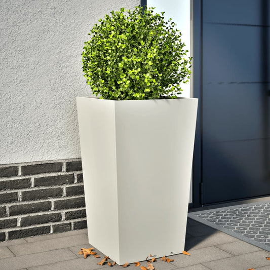 Plantenbakken 2 st 45x45x75 cm staal wit is nu te koop bij PeponiXL, paradijselijk wonen!