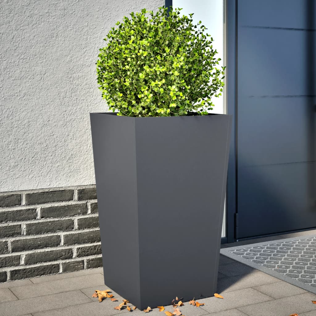 Plantenbakken 2 st 45x45x75 cm staal antracietkleurig is nu te koop bij PeponiXL, paradijselijk wonen!