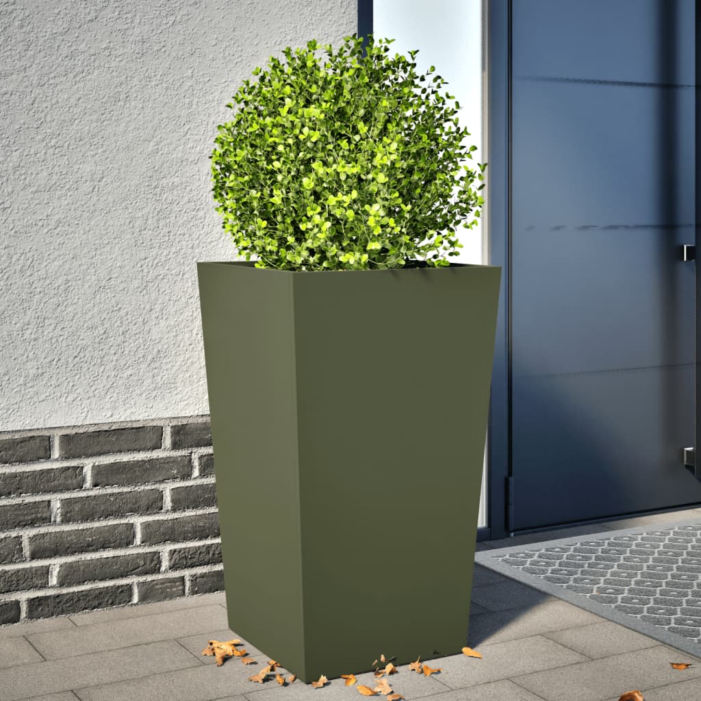 Plantenbak 45x45x75 cm staal olijfgroen is nu te koop bij PeponiXL, paradijselijk wonen!