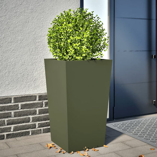 Plantenbak 45x45x75 cm staal olijfgroen is nu te koop bij PeponiXL, paradijselijk wonen!