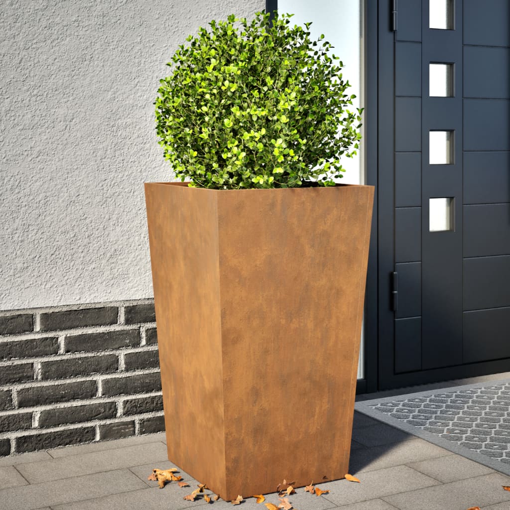 Plantenbakken 2 st 45x45x75 cm weervast staal is nu te koop bij PeponiXL, paradijselijk wonen!