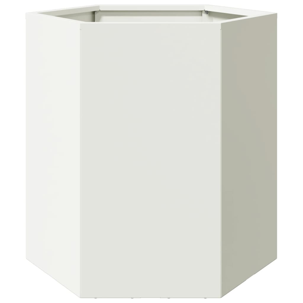 Plantenbak zeshoek 46x40x45 cm staal wit is nu te koop bij PeponiXL, paradijselijk wonen!