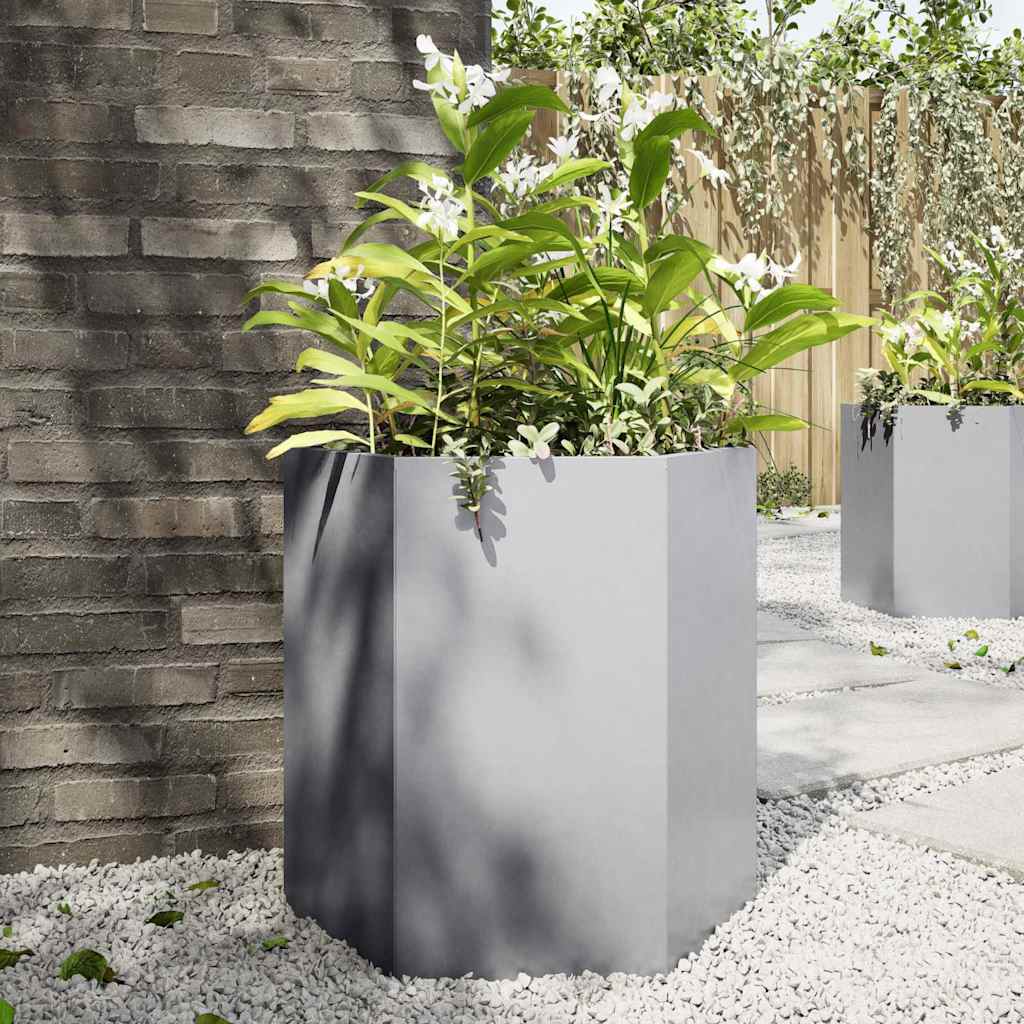 Plantenbak zeshoek 46x40x45 cm gegalvaniseerd staal is nu te koop bij PeponiXL, paradijselijk wonen!
